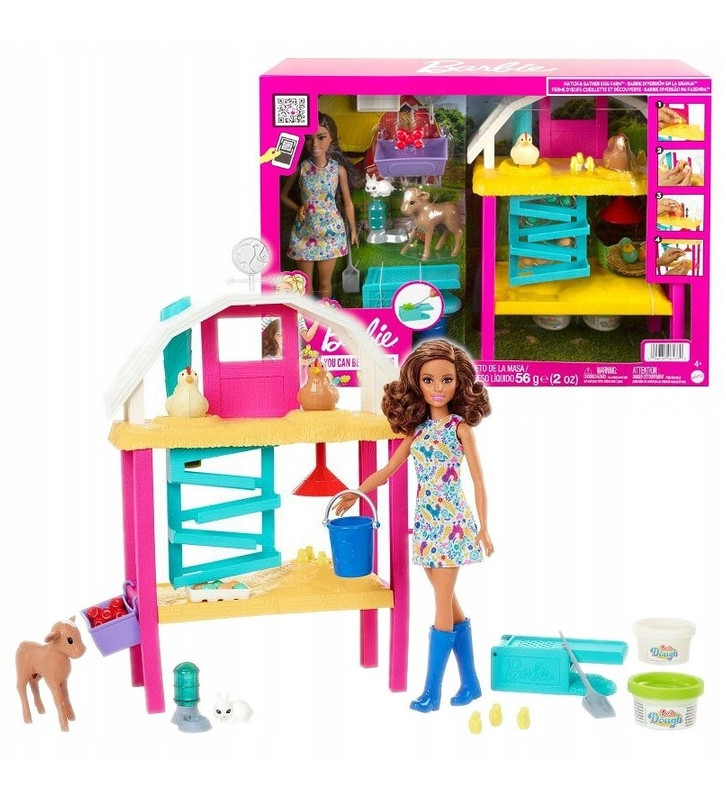 Mattel Barbie Farma radosnych kurek + lalka HGY88