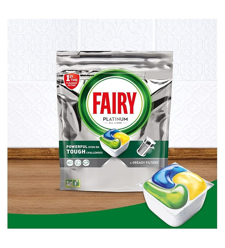 Fairy Platinum All in One Cytryna Tabletki do zmywarki 100 Tabletek do Trudnych Zabrudzeń