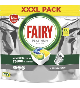 Fairy Platinum All in One Cytryna Tabletki do zmywarki 100 Tabletek do Trudnych Zabrudzeń